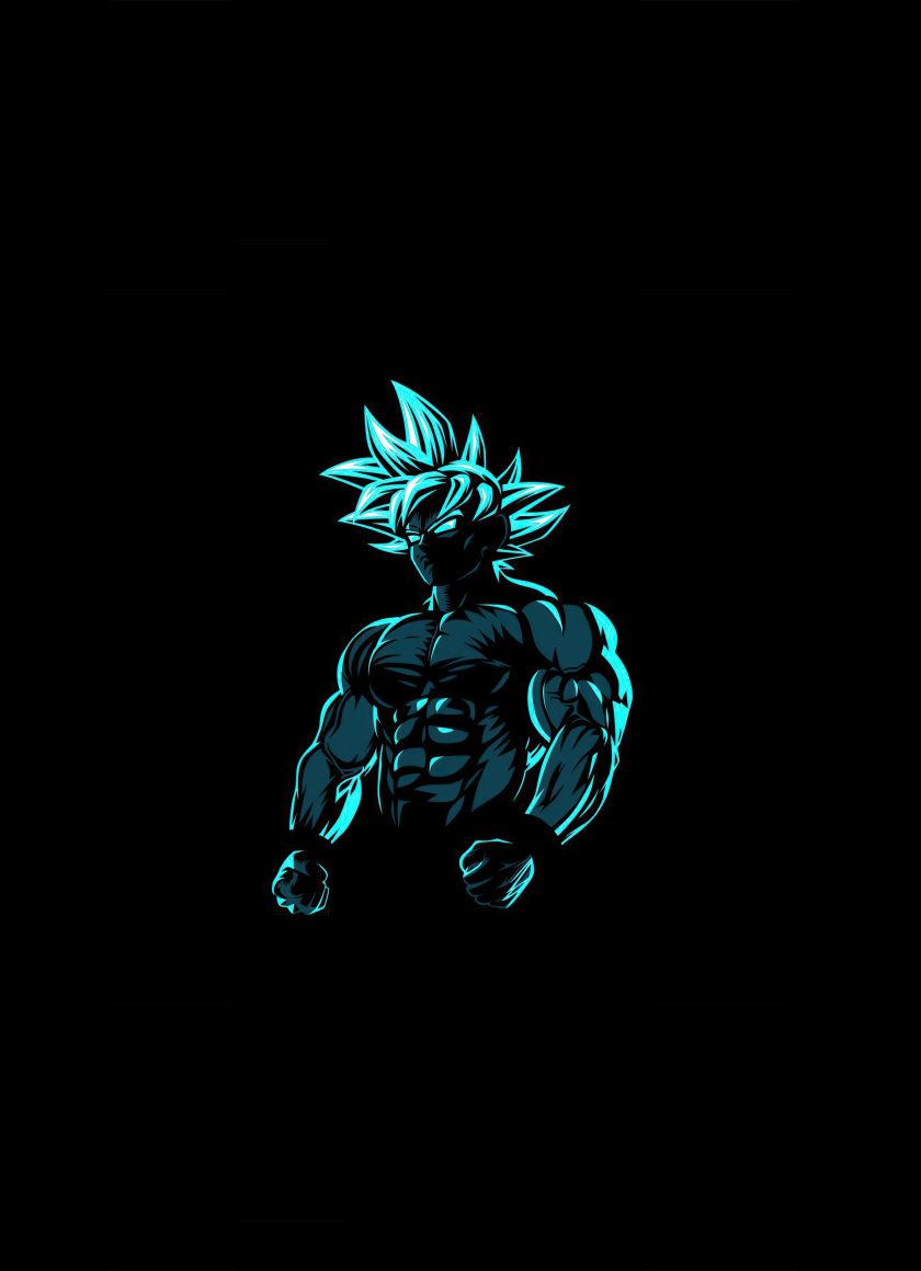 Download wallpaper 840x1160 anime, minimal & dark, beast goku, iphone 4 ...