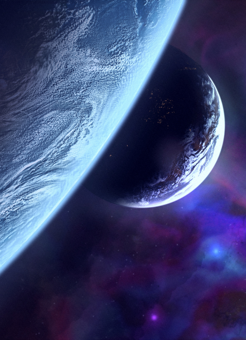 Download wallpaper 840x1160 space, planet, dance, cosmos clouds, art ...