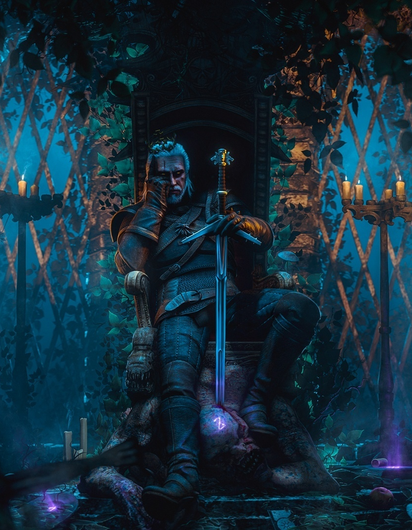 Wallpaper geralt of rivia, the witcher 3: wild hunt, warrior, artwork  desktop wallpaper, hd image, picture, background, 0f979b | wallpapersmug