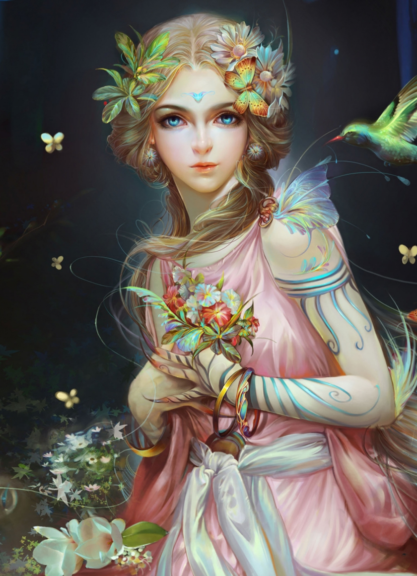 Download wallpaper 840x1160 gorgeous, fairy, fantasy, outdoor, art ...