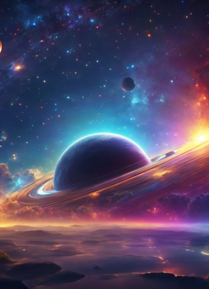 Download wallpaper 840x1160 celestial world, digital art, space ...