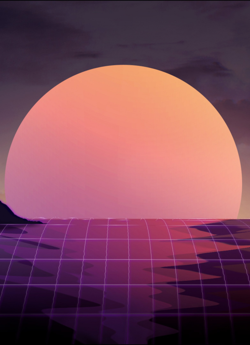 Retro Sunset Iphone Wallpaper