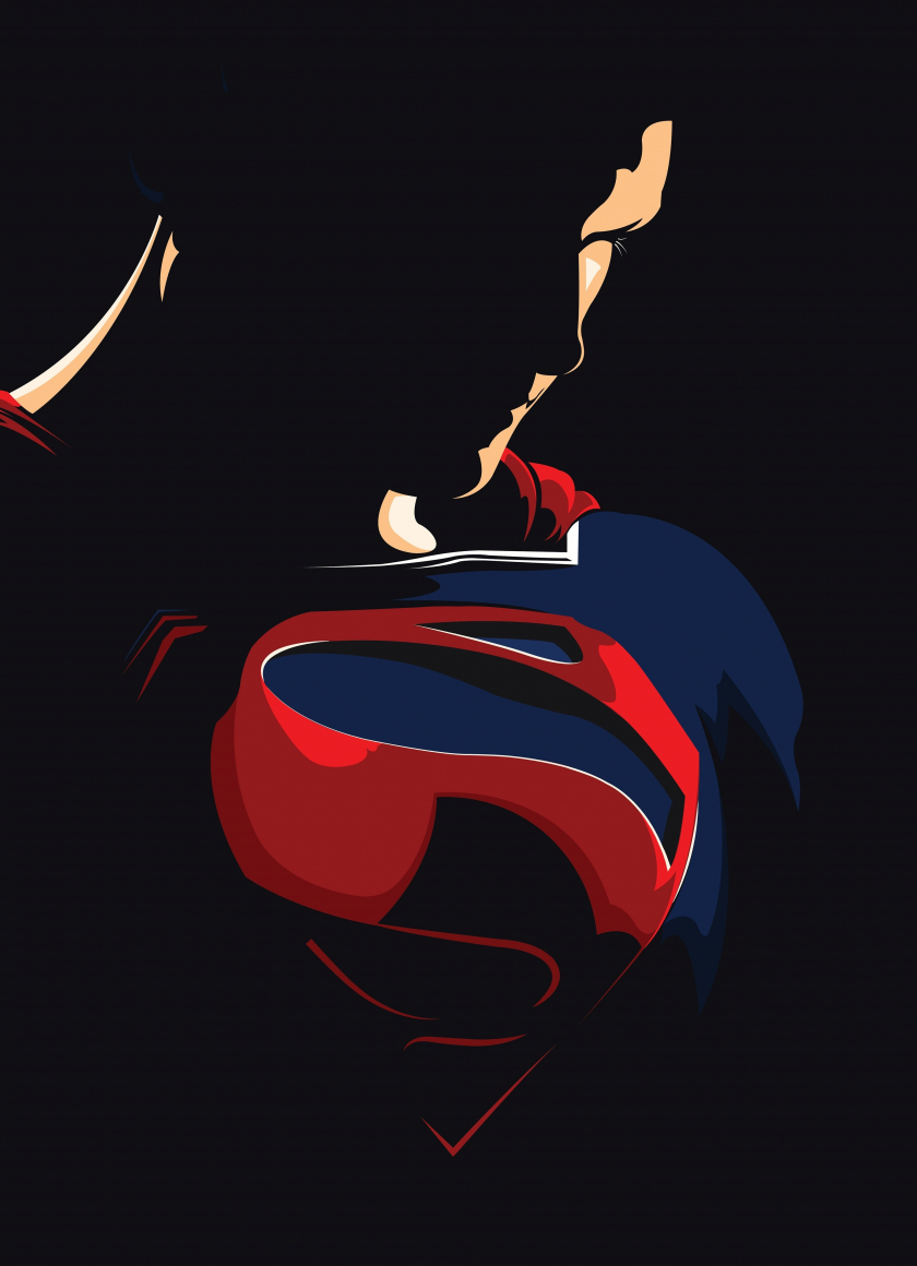Superman, justice league, minimal and dark, dc comics, 840x1160 wallpaper