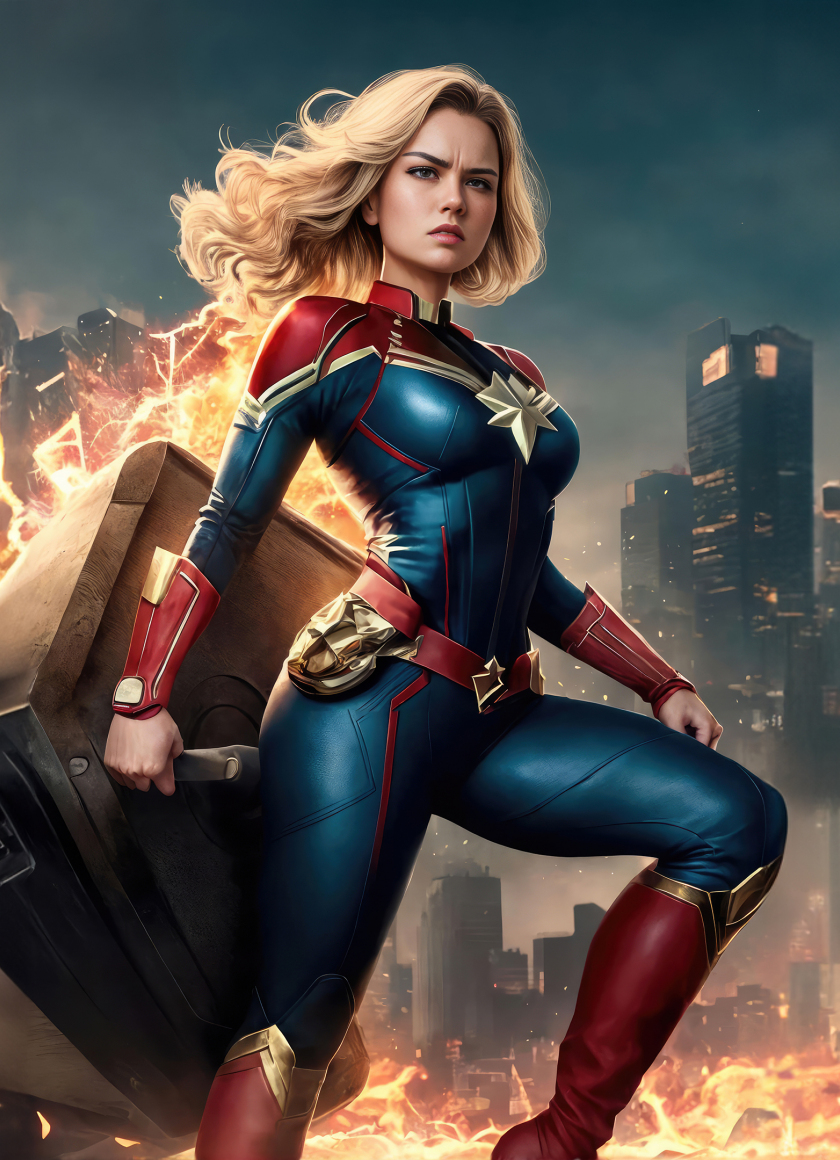 Download wallpaper 840x1160 marvel's captain marvel, beautiful ...