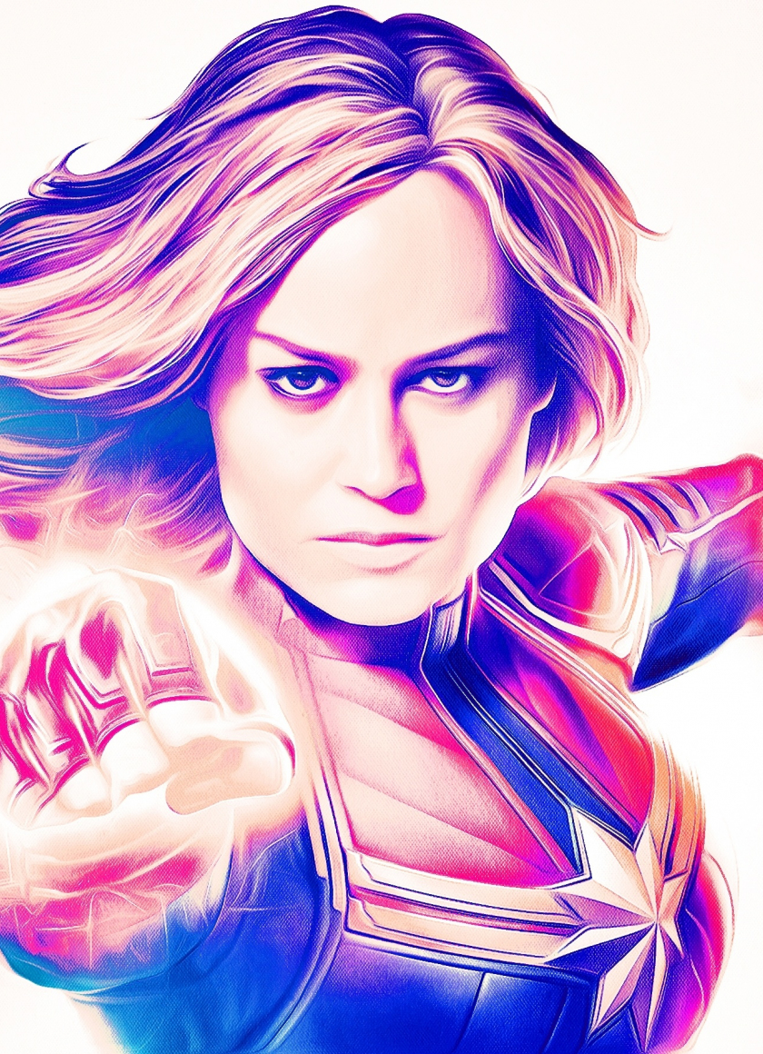 Download wallpaper 840x1160 captain marvel, brie larson, 2019 movie ...