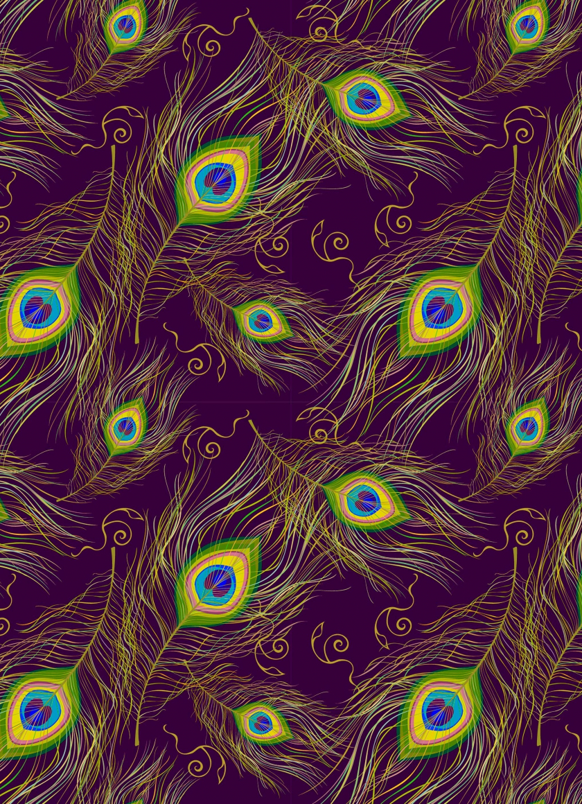 Download wallpaper 840x1160 feathers, peacock, patterns, iphone 4