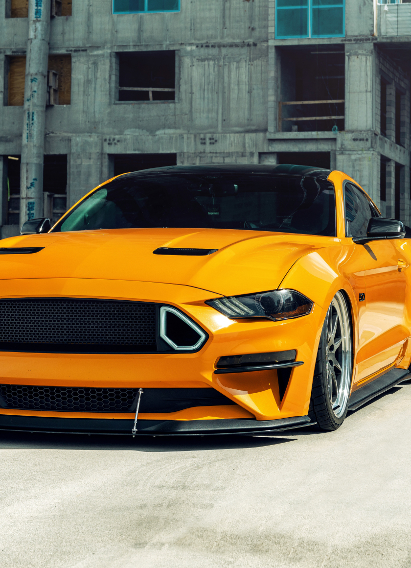 Yellow Ford Mustang GT, 2020, 840x1160 wallpaper