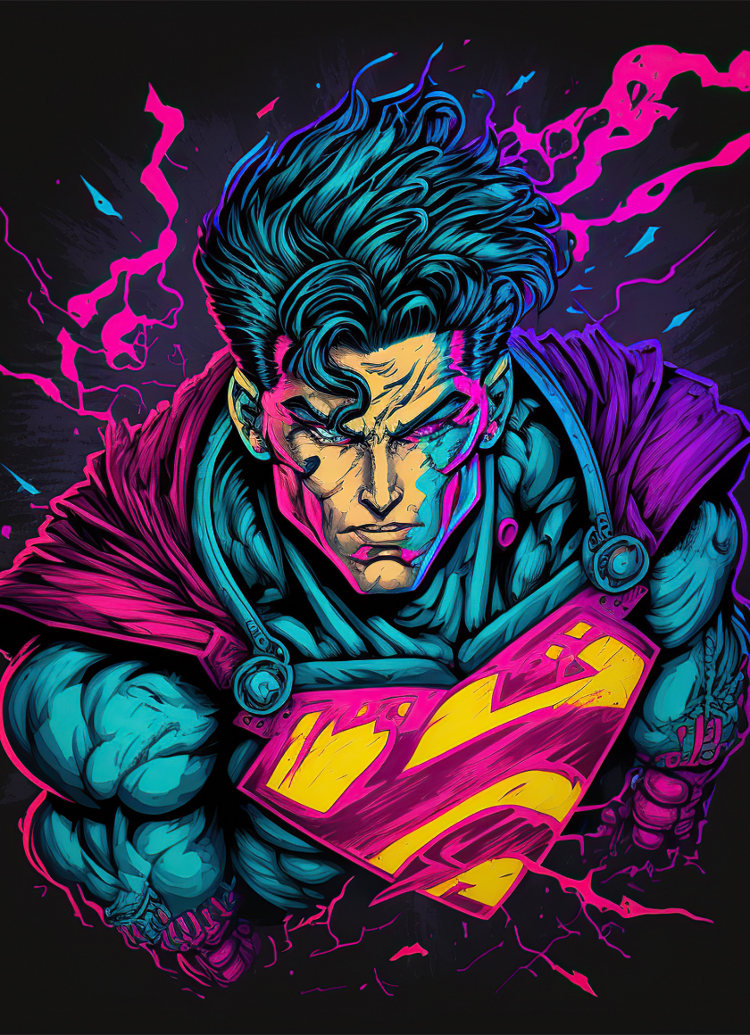 Retrofied Superman, powerful man, dark, artwork, 840x1160 wallpaper