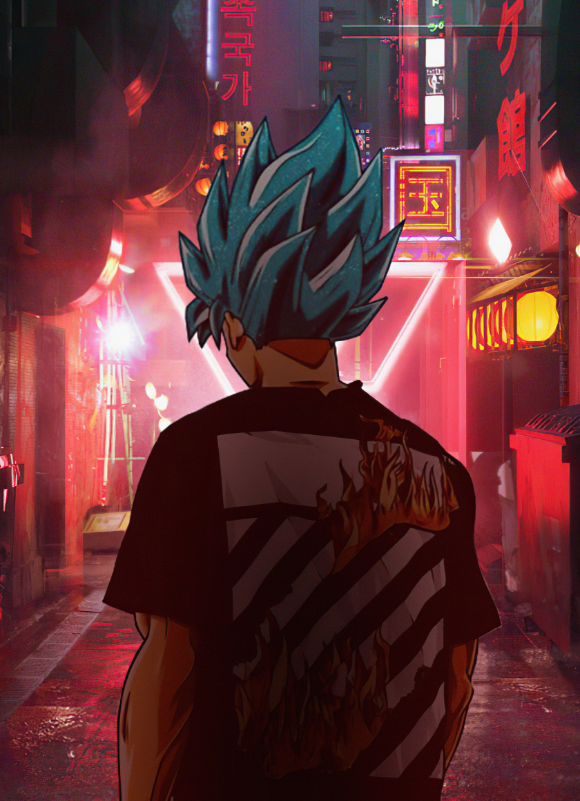 Download wallpaper 840x1160 super saiyajin, blue hair, dragon ball ...