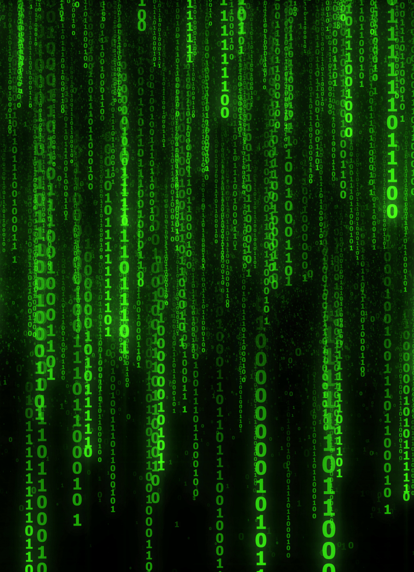 Matrix code, numbers, green, 840x1160 wallpaper