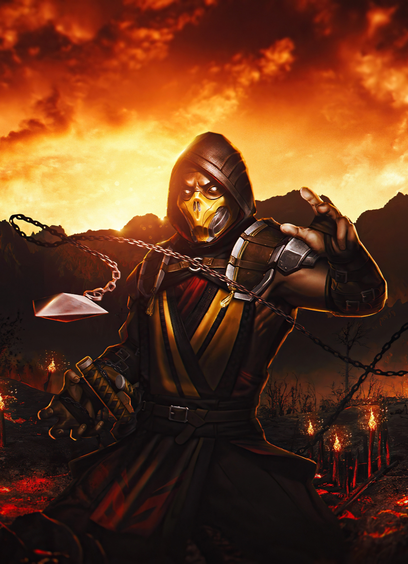 Download Wallpaper X Mortal Kombat Scorpion Fan Art Iphone Iphone S Ipod Touch