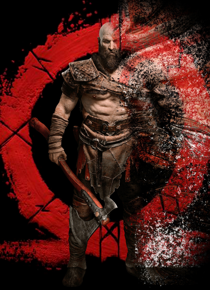 Download 840x1160 Wallpaper Kratos Warrior Digital Art