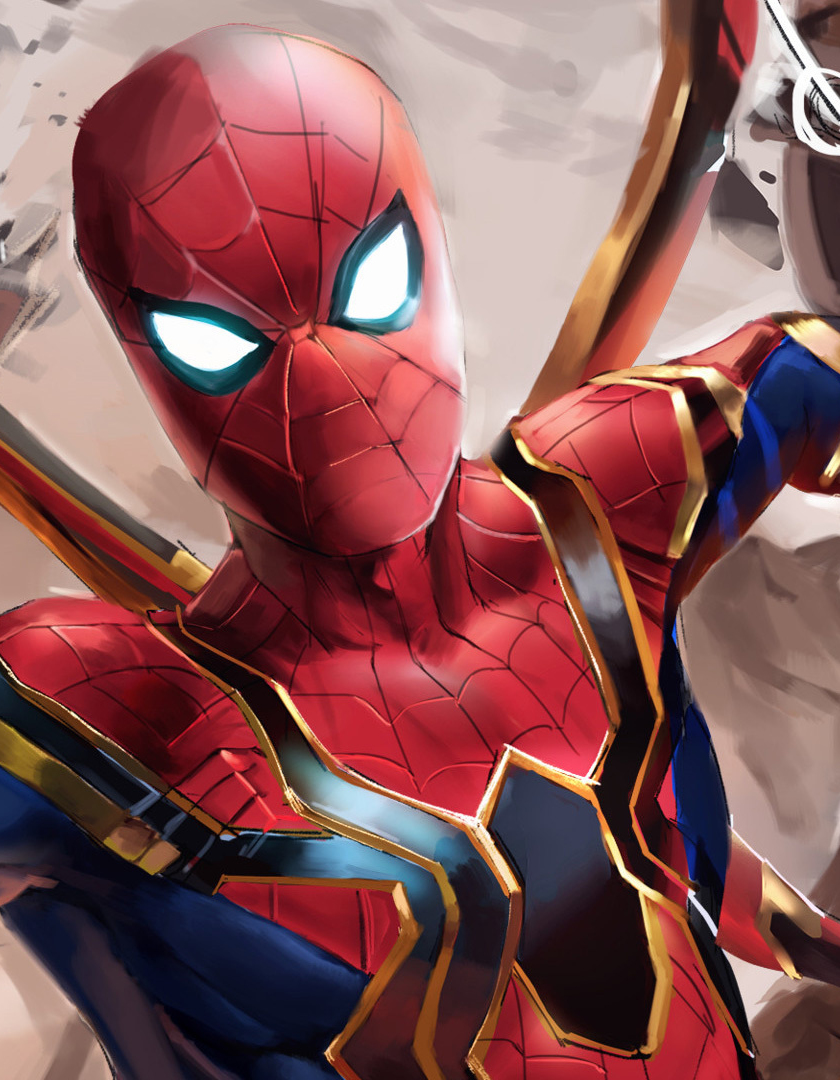 Download wallpaper 840x1160 iron suit, spider-man, avengers: infinity ...