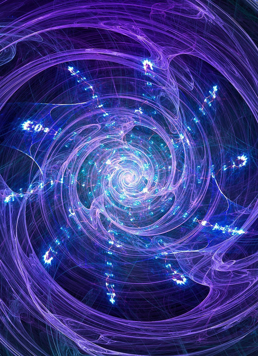 Fractal, bright blue swirling, abstract, 840x1160 wallpaper