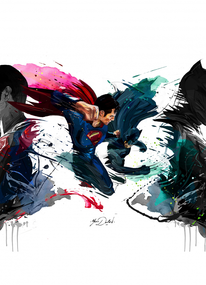 Batman vs superman, 4k, sketch artwork, 840x1160 wallpaper