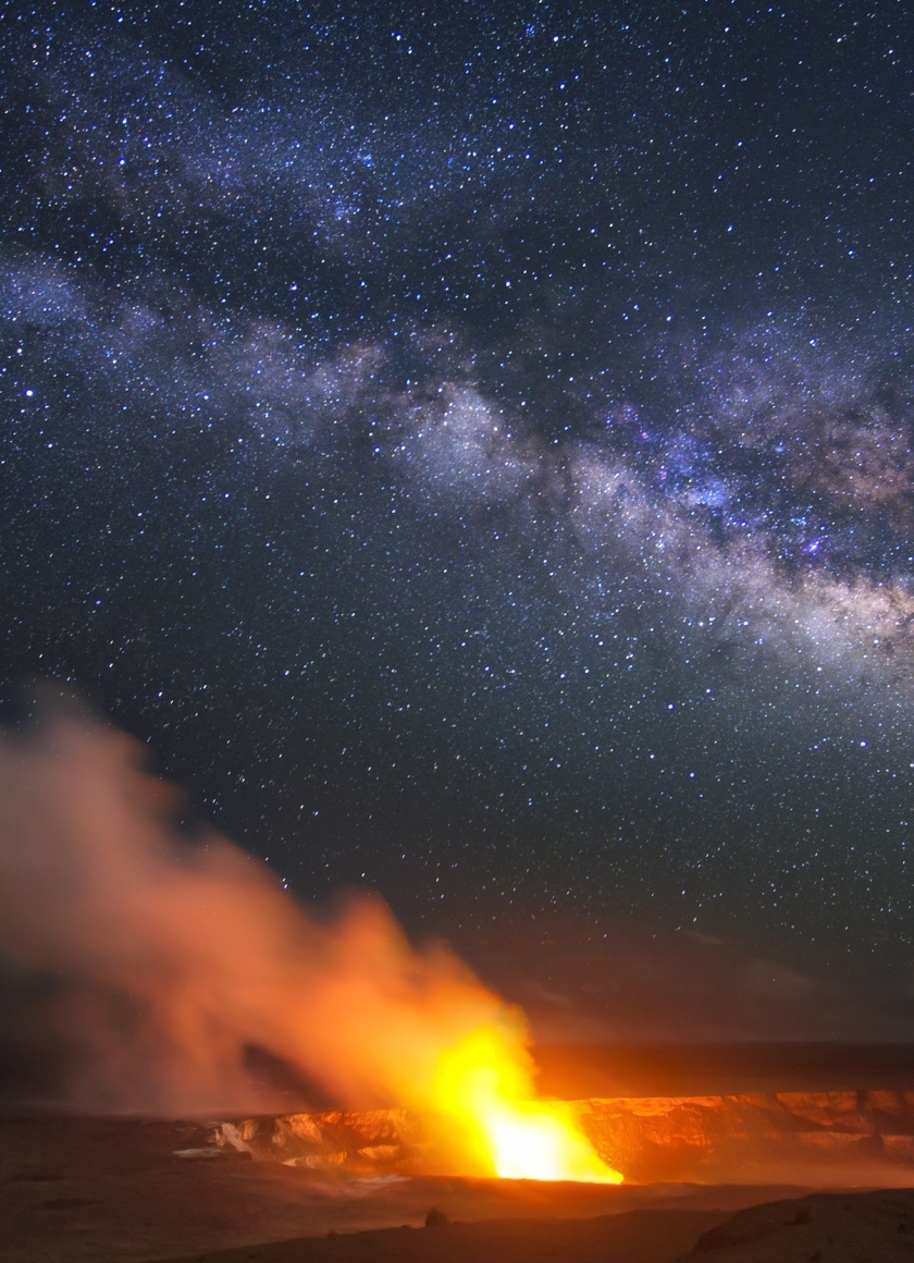 Download 840x1160 Wallpaper Hawaii Volcano Eruption Milky Way Night Nature Iphone 4 Iphone 4s Ipod Touch 840x1160 Hd Image Background 7810