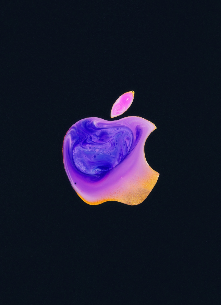 Download wallpaper 840x1160 apple iphone's logo, dark, iphone 4, iphone ...