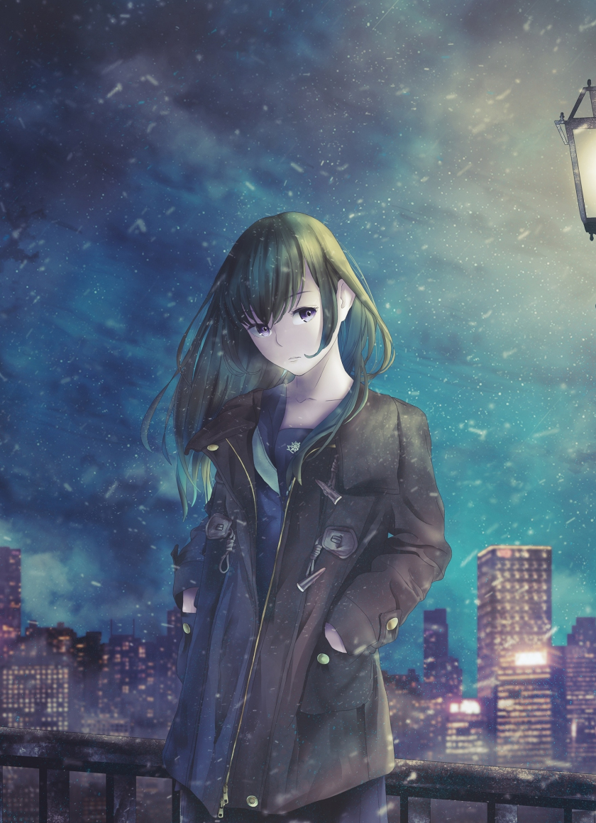 Download wallpaper 840x1160 night out, original, cute, anime girl, iphone  4, iphone 4s, ipod touch, 840x1160 hd background, 16261