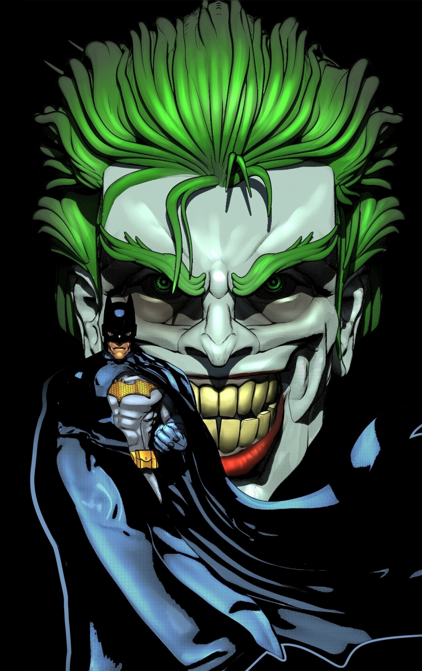 Download joker and batman, dc comic, artwork 840x1336 wallpaper, iphone ...