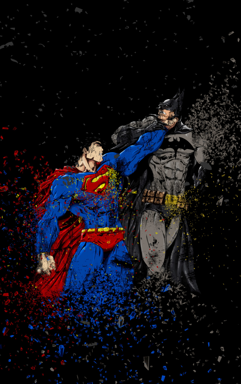 Download 840x1336 Wallpaper Batman Vs Superman Ruggon Style
