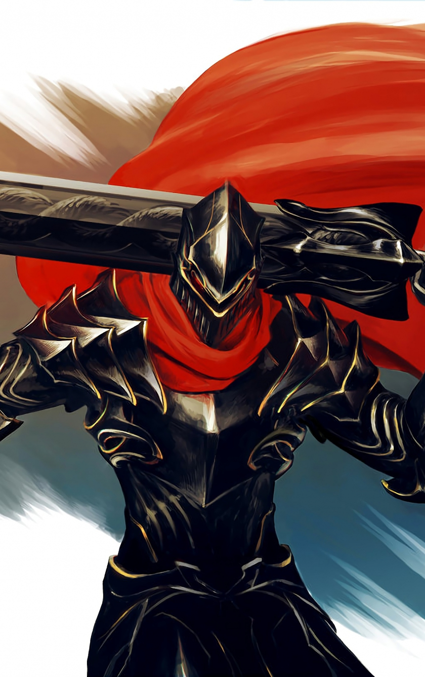 Download wallpaper 840x1336 armour, big sword, warrior, overlord, anime,  art, iphone 5, iphone 5s, iphone 5c, ipod touch, 840x1336 hd background,  10184