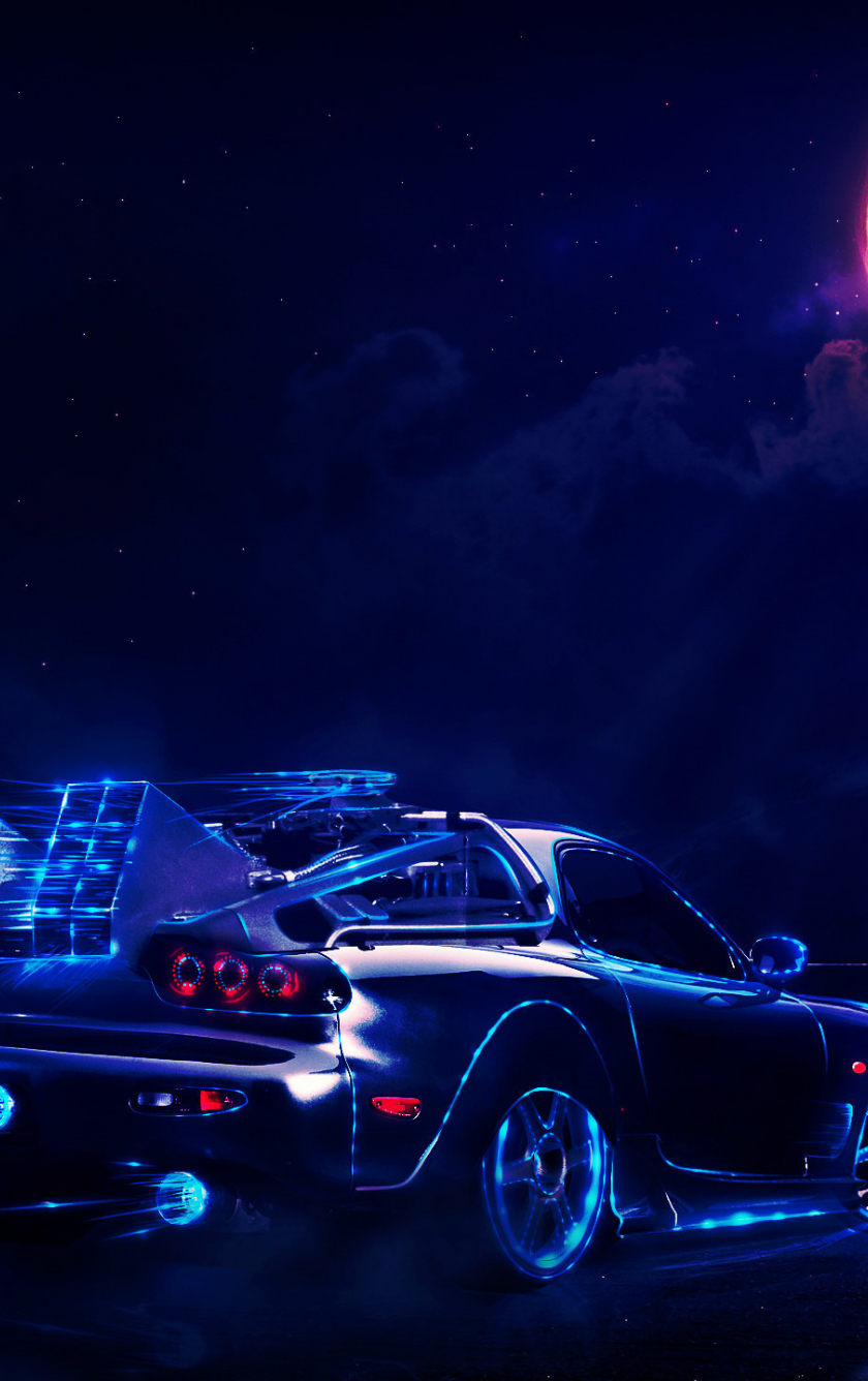 Download 840x1336 Wallpaper Mazda Rx 7 Car Dark Back To The Future Movie Art Iphone 5 Iphone 5s Iphone 5c Ipod Touch 840x1336 Hd Image Background 12