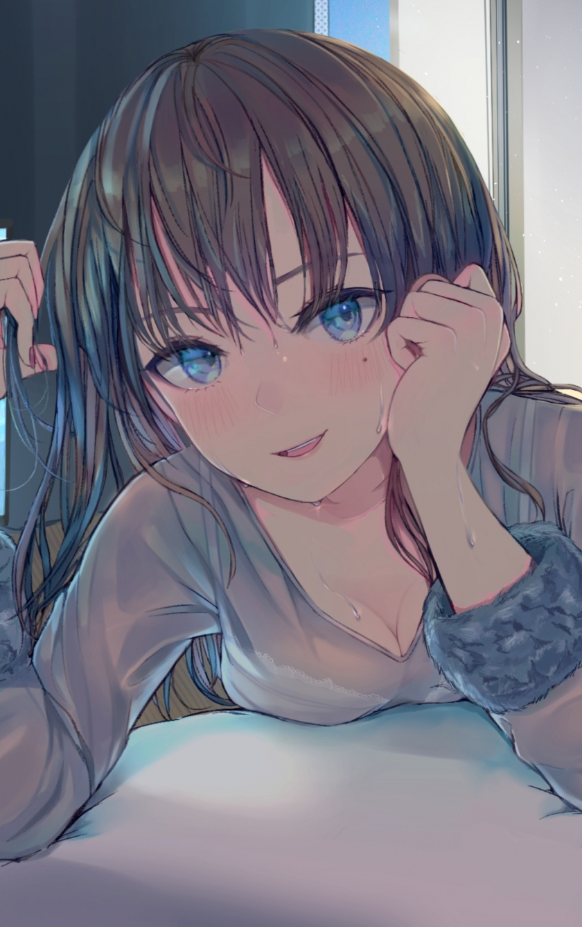 Download 840x1336 Wallpaper Blue Eyes Cute Anime Girl