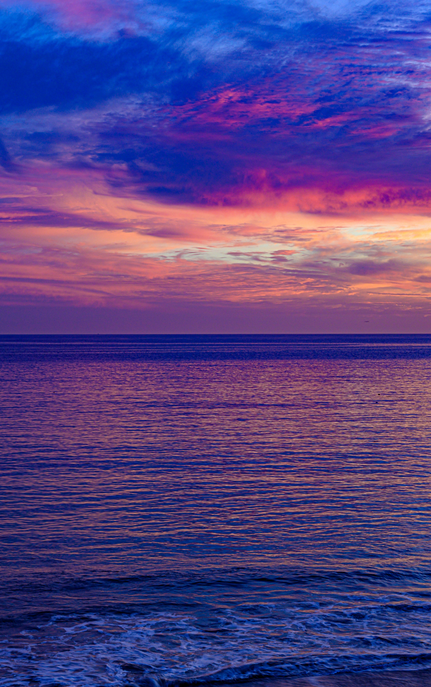 Download 840x1336 Wallpaper Pink Sunset Seascape Calm And