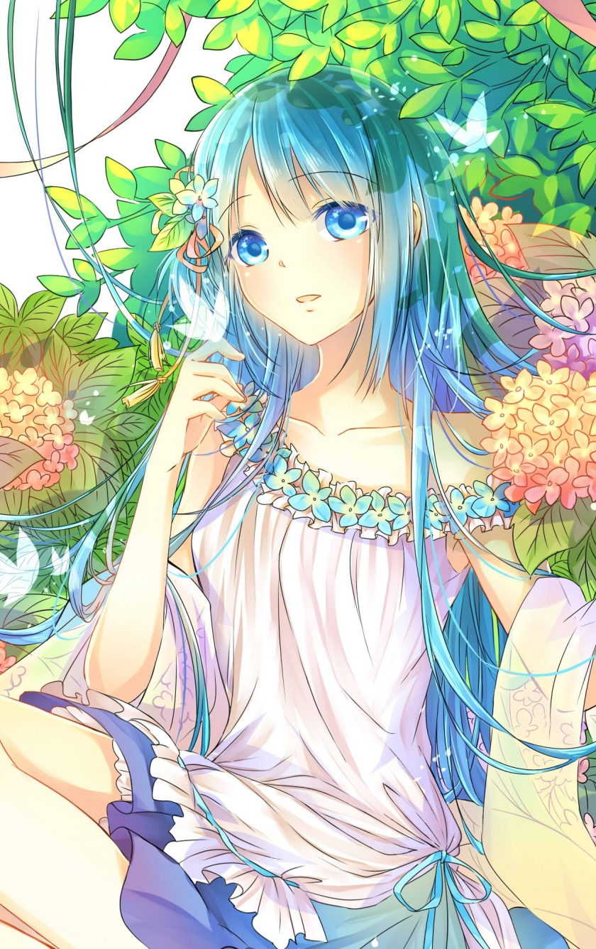 Download 840x1336 Wallpaper Flowers And Cute Anime Girl Artwork Original Iphone 5 Iphone 5s Iphone 5c Ipod Touch 840x1336 Hd Image Background 17720