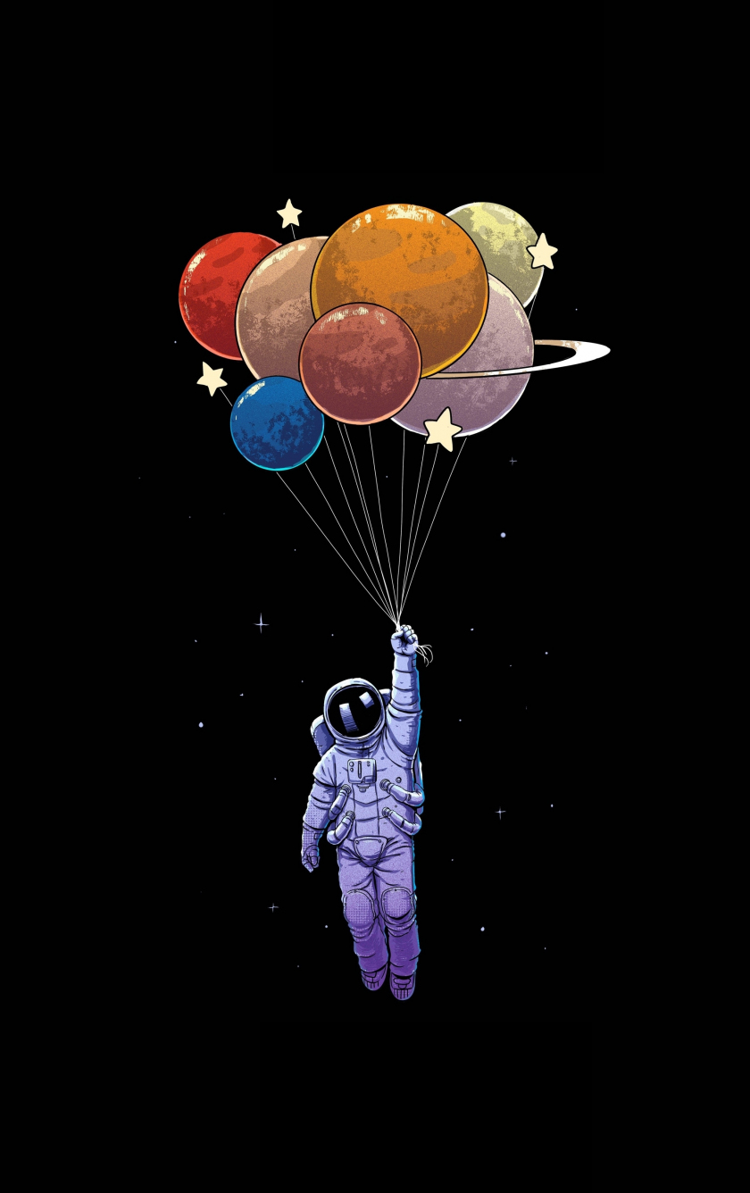 Download wallpaper 840x1336 astronaut, exploration, flight, planets ...