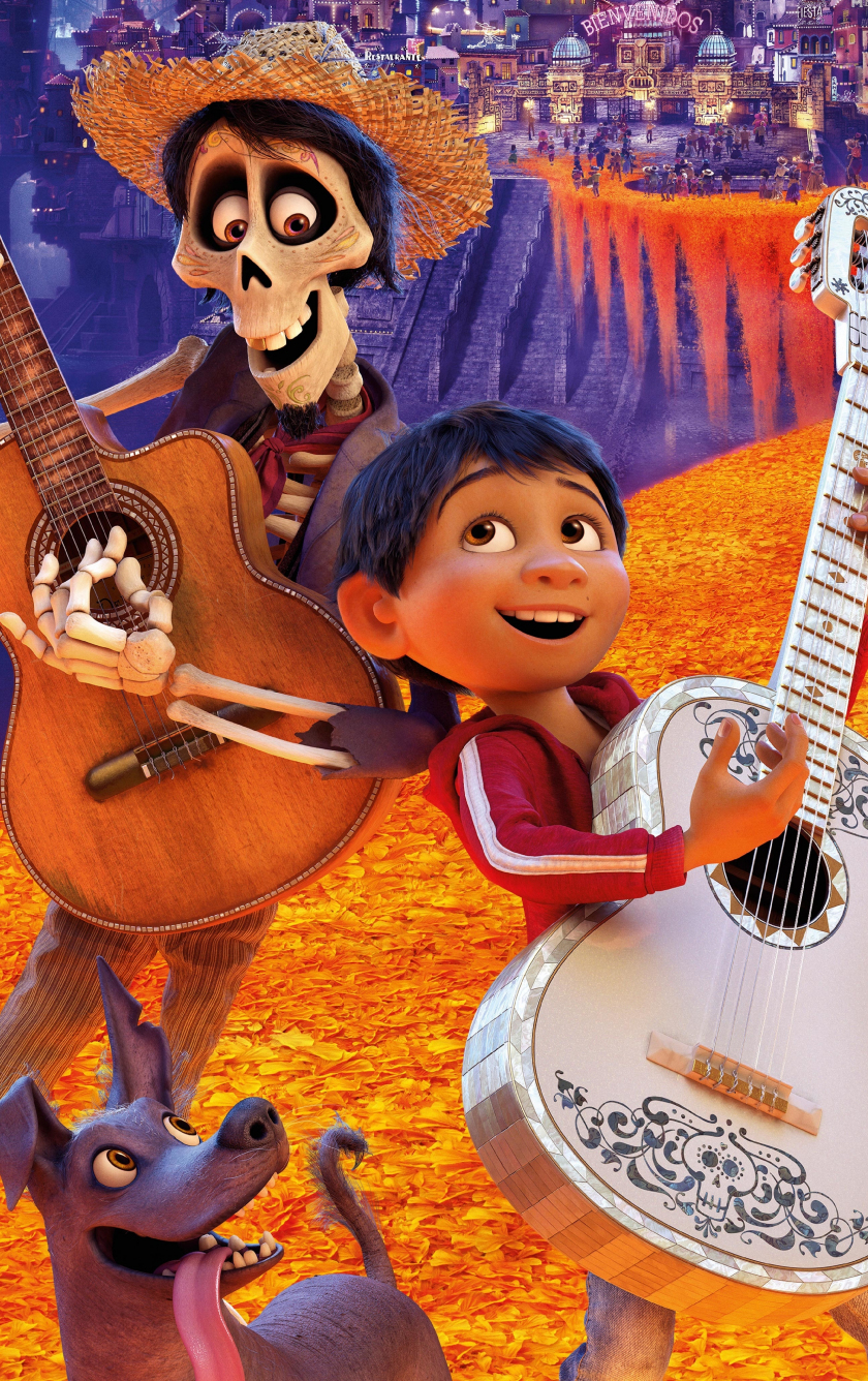 Download wallpaper 840x1336 coco, animation movie, dance, ghost, 2017 ...