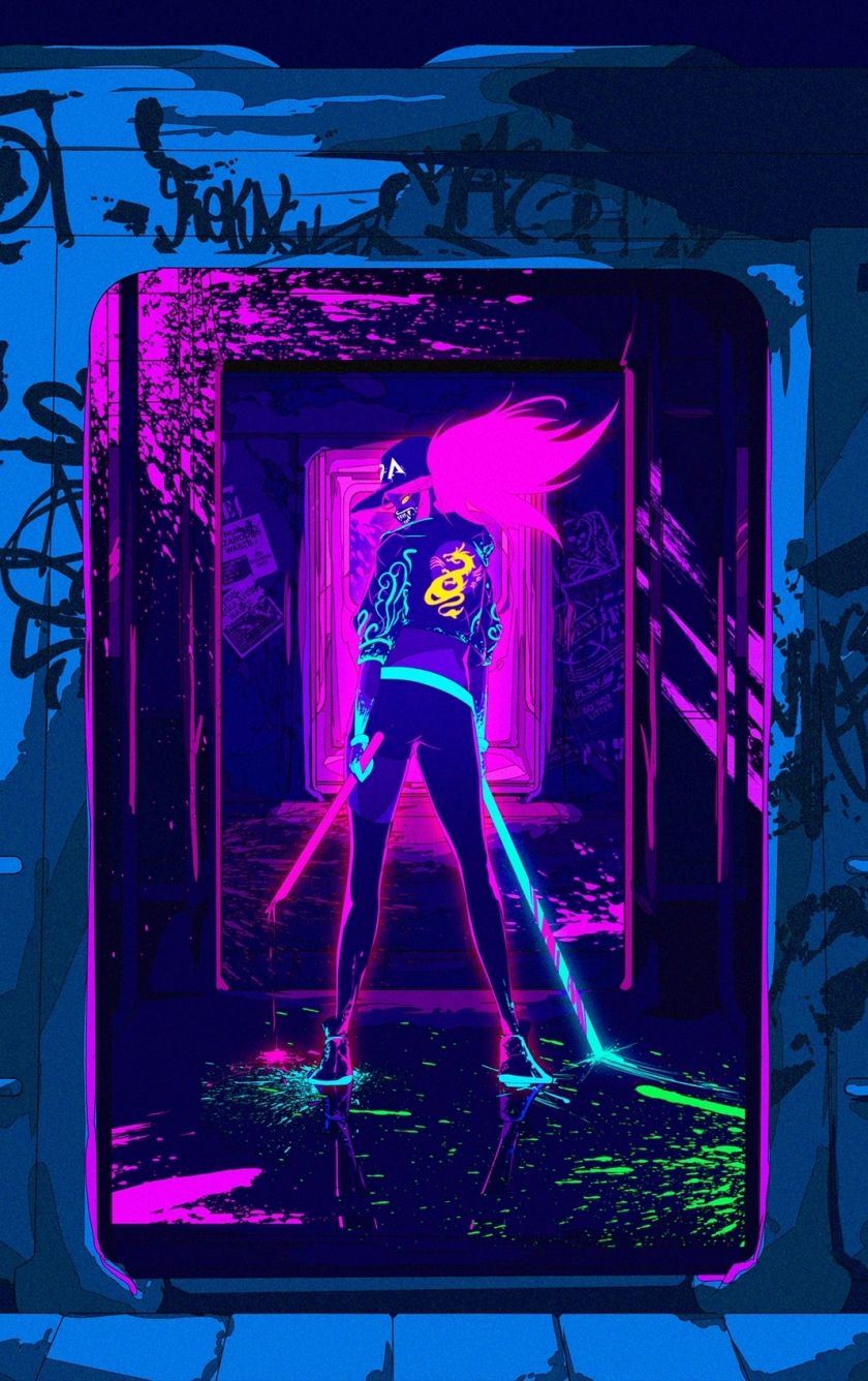 Download 840x1336 Wallpaper Artwork League Of Legends Akali Online Game Neon Iphone 5 Iphone 5s Iphone 5c Ipod Touch 840x1336 Hd Image Background 117