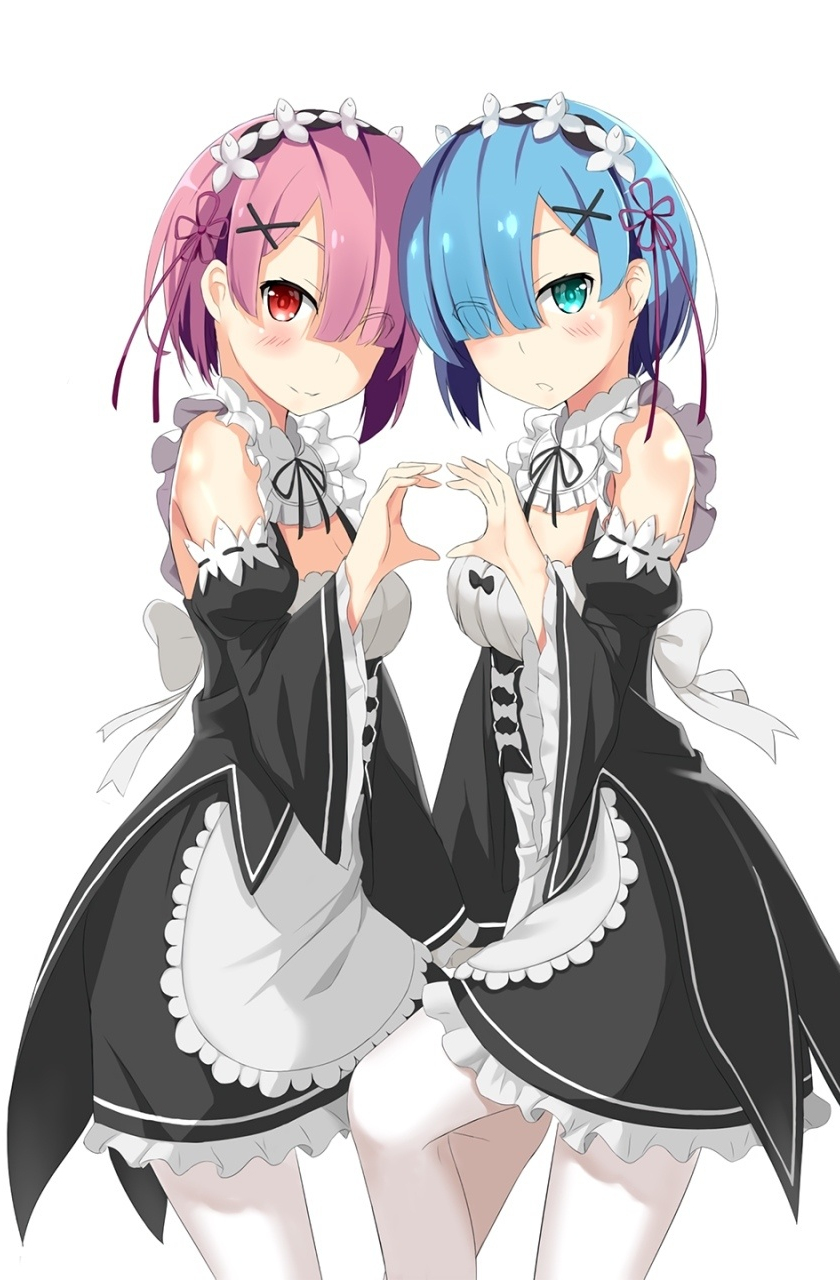 Download Wallpaper 840x1336 Rem And Ram Anime Girls Minimal Iphone 5 Iphone 5s Iphone 5c Ipod Touch 840x1336 Hd Background 5743