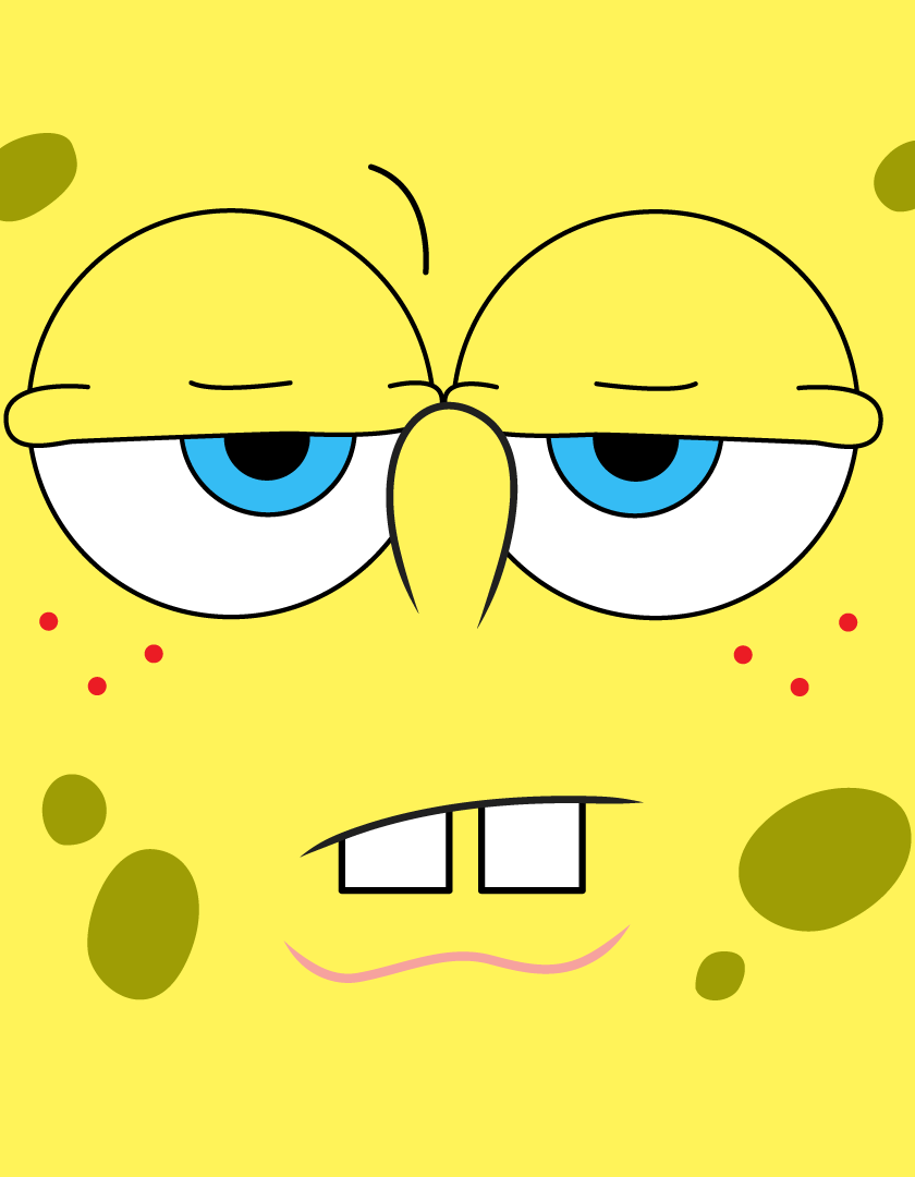 SpongeBob SquarePants, cartoon, funny, minimal, 840x1336 wallpaper.