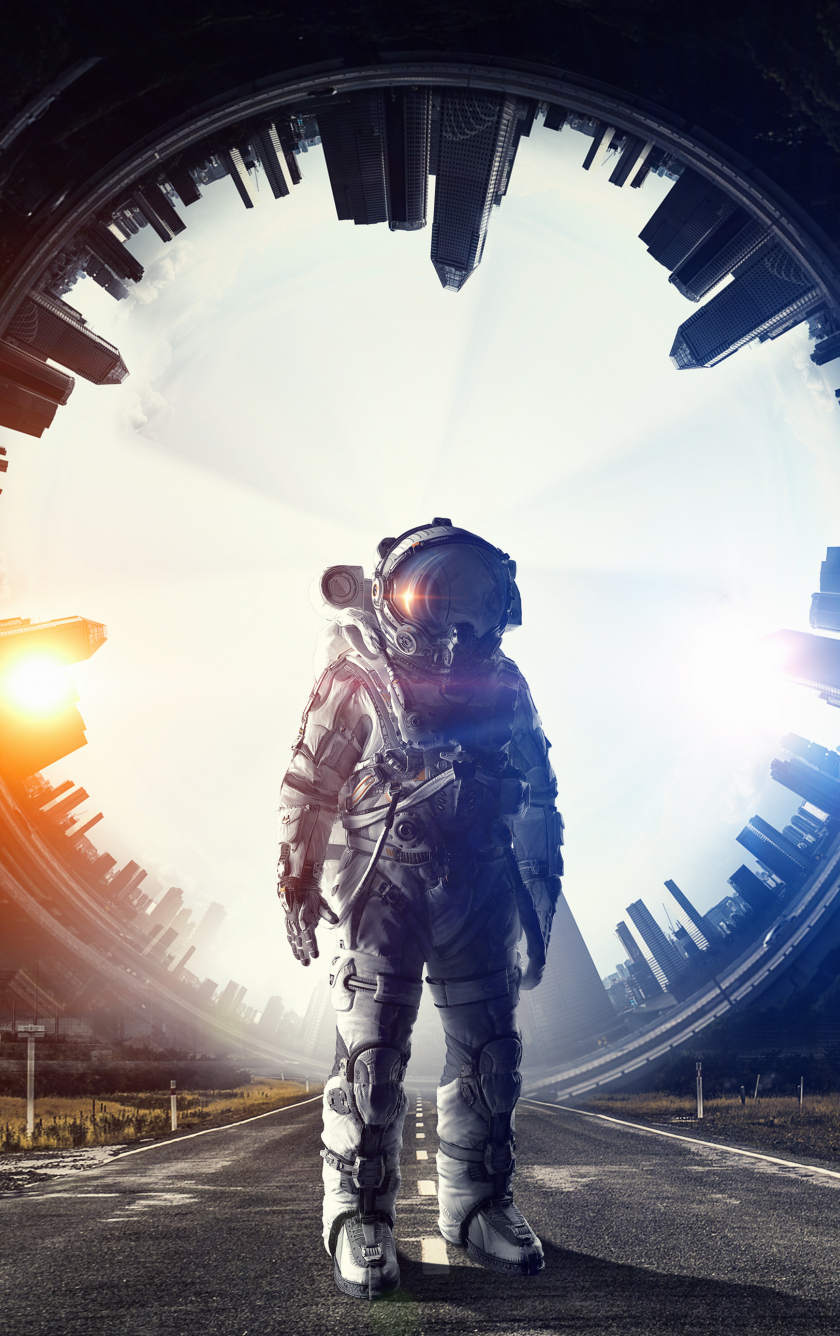 Download wallpaper 840x1336 spacecraft, astronaut, fantasy, iphone 5 ...