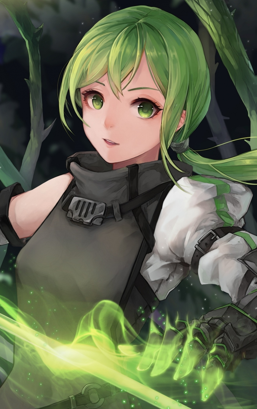 Green Anime Girl Aesthetic Wallpaper - Anime Wallpaper HD