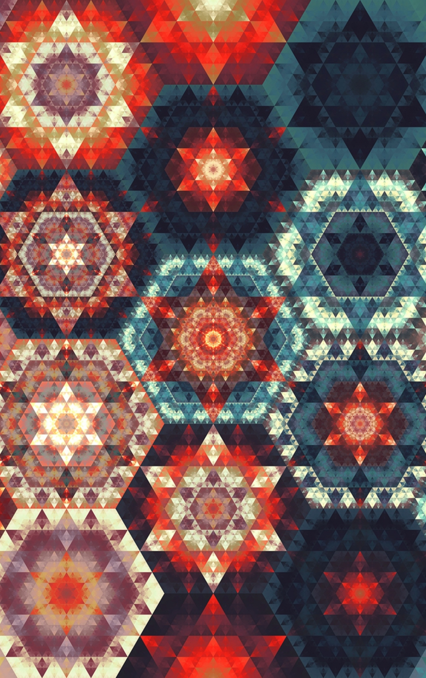 Download wallpaper 840x1336 hexaic pattern, fractal, art, iphone 5