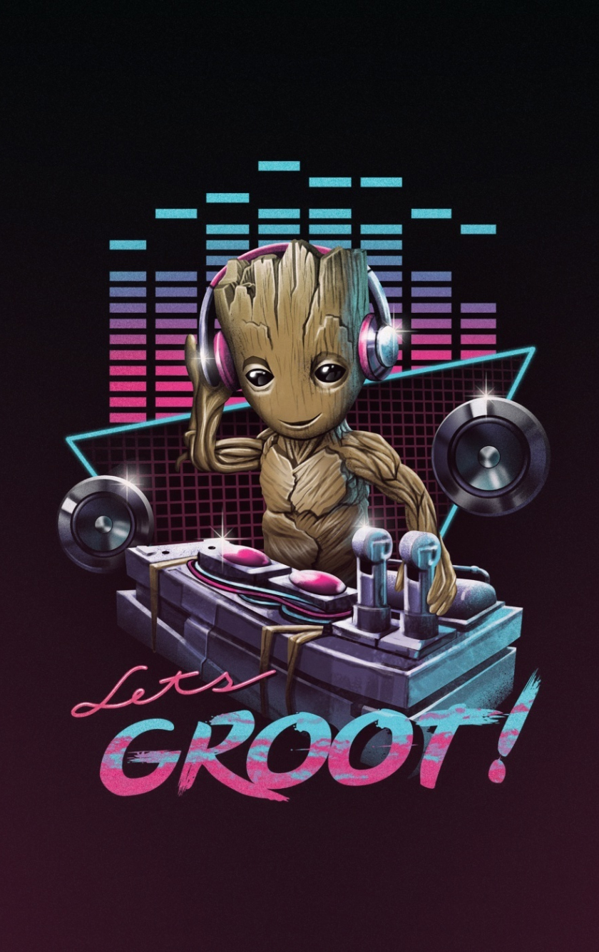 Download wallpaper 840x1336 guardians of the galaxy, dj, groot, art, iphone  5, iphone 5s, iphone 5c, ipod touch, 840x1336 hd background, 10542