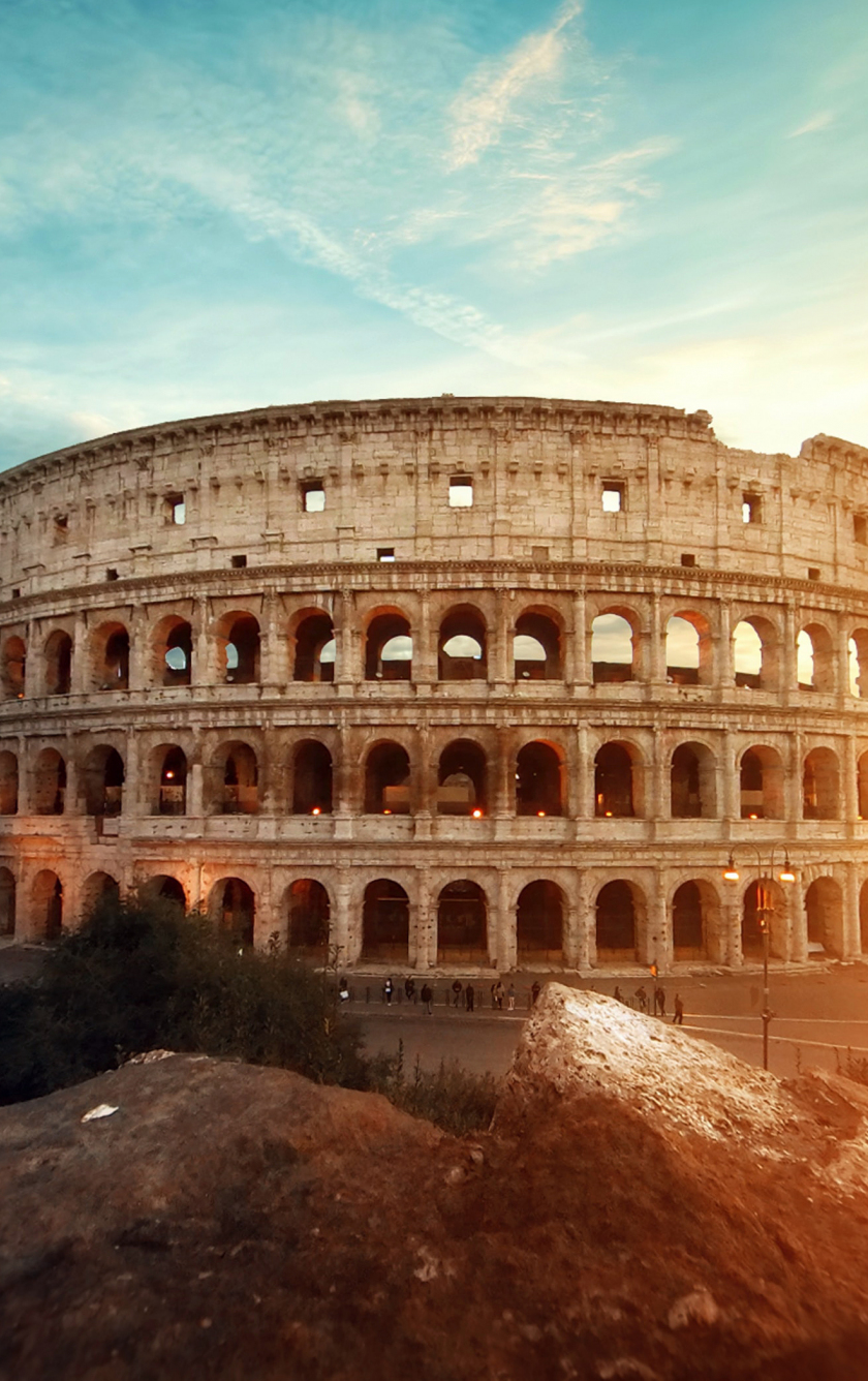 Rome, Italy.One Of The Most Popular Travel Place In World - Roman Coliseum  Under Evening Sun Light And Sunrise Sky. Stock Photo, Picture and Royalty  Free Image. Image 91194343.