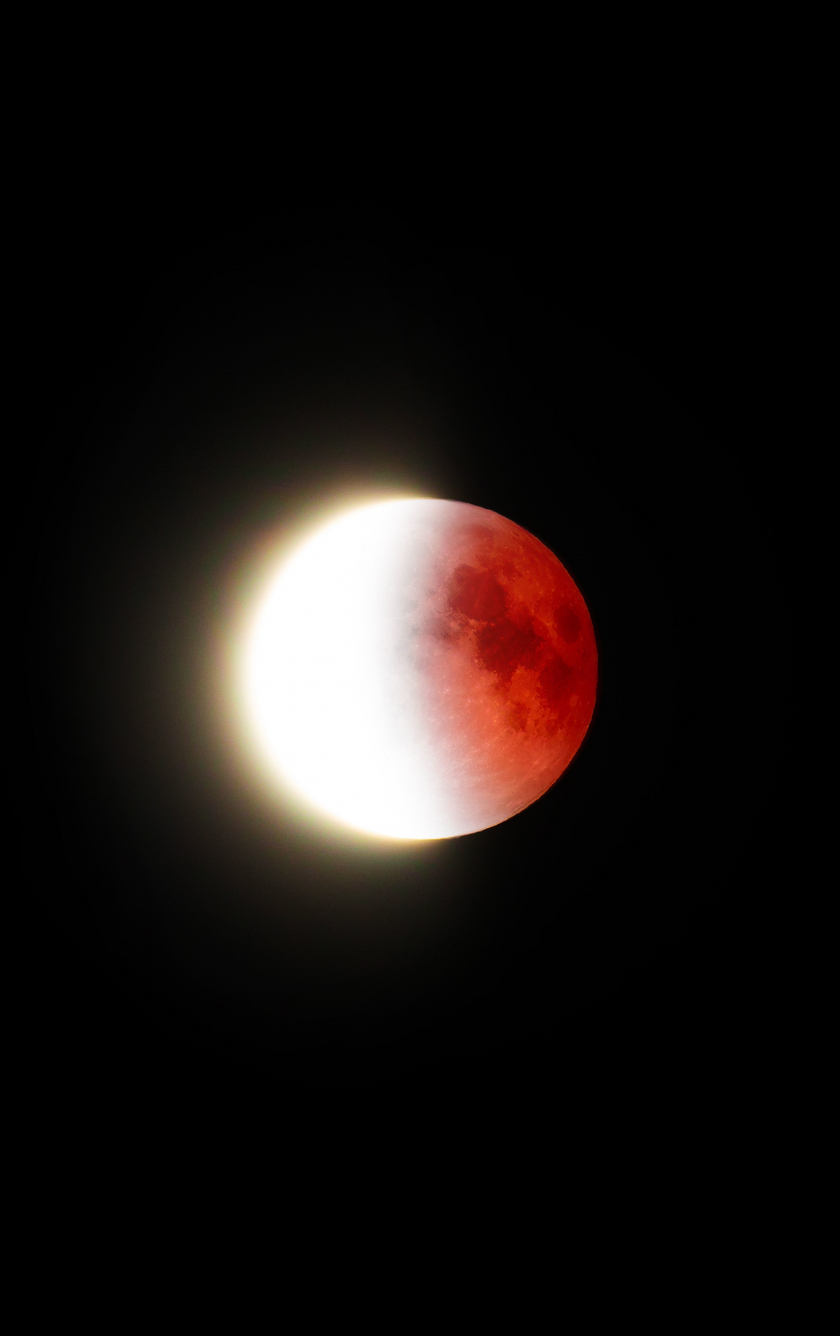 Download wallpaper 840x1336 lunar eclipse, blood moon, dark, iphone 5