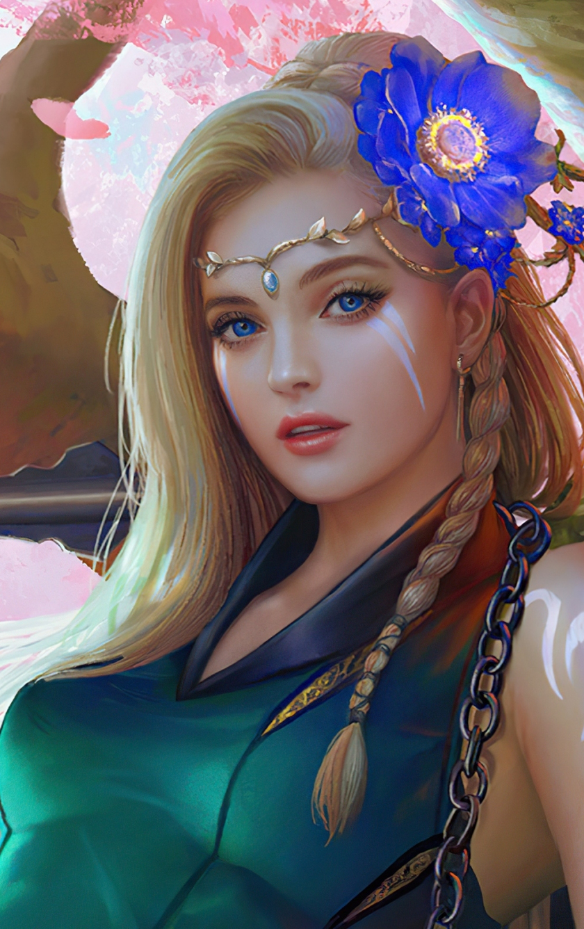 Fantasy girl, warrior, beauty with sword, 840x1336 wallpaper