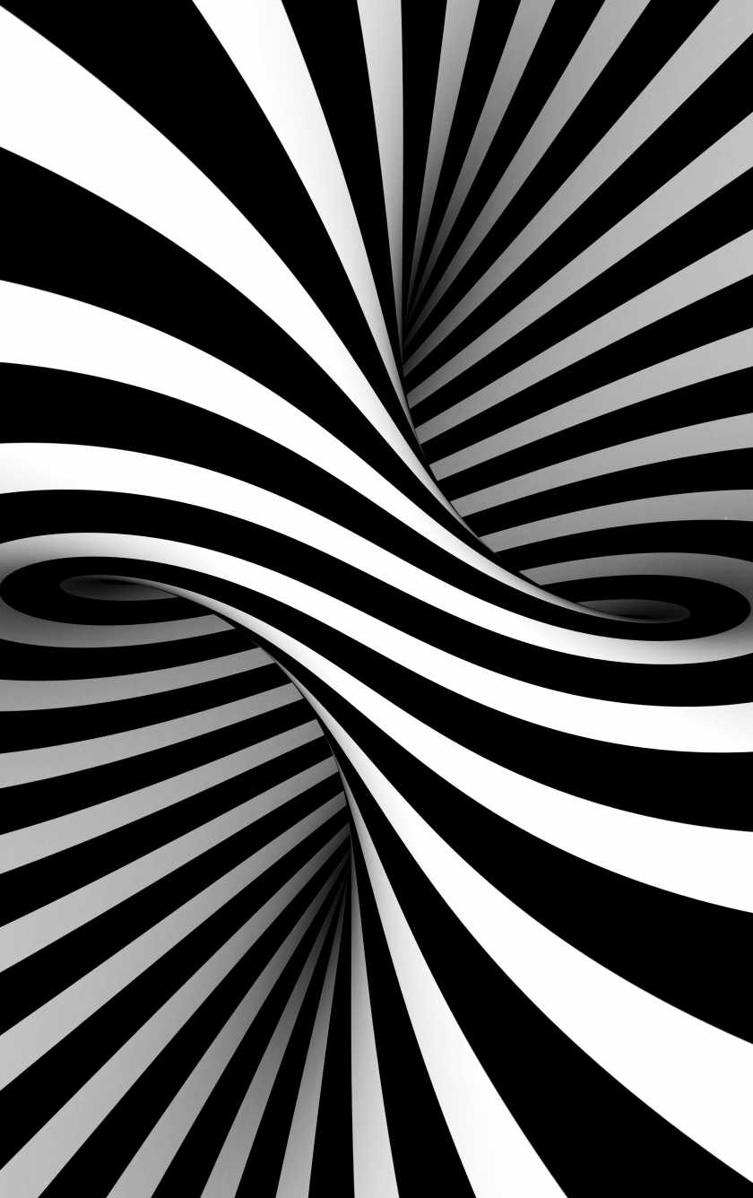 Download wallpaper 840x1336 bw, black-white, stripes, optical illusion ...