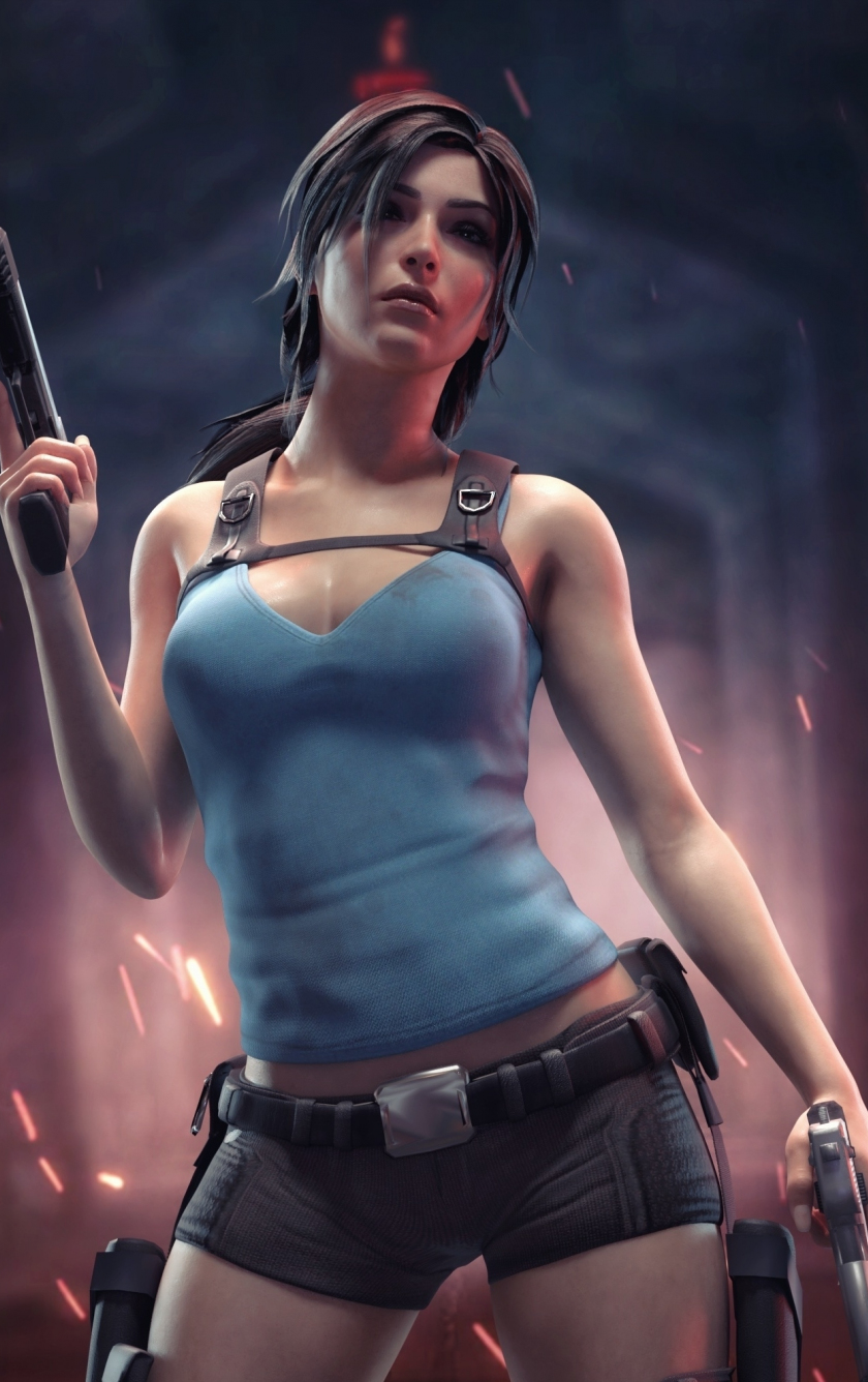 Download Wallpaper X Lara Croft Tomb Raider Portrait Game Shot Iphone Iphone