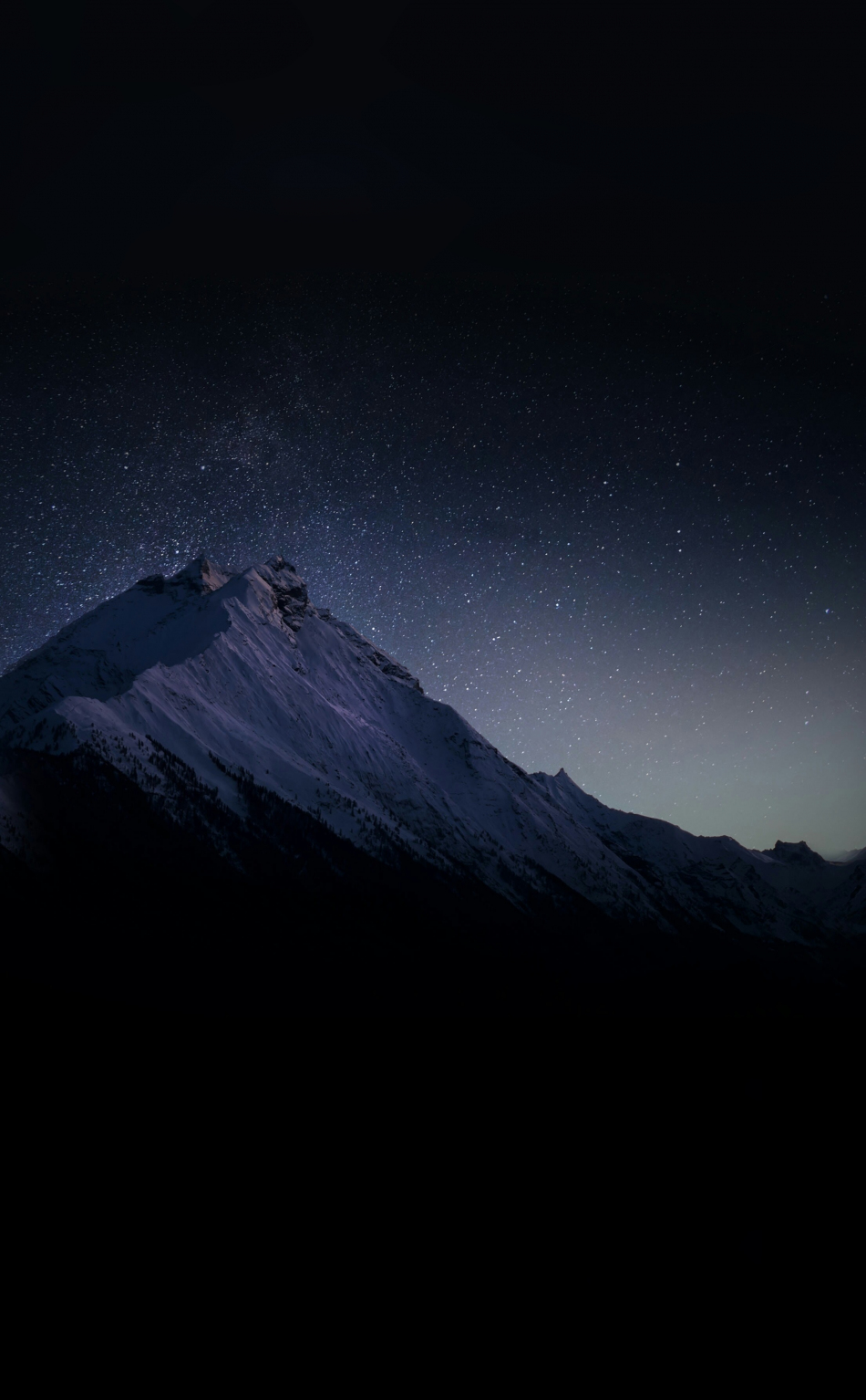 Download wallpaper 950x1534 mountain peak, night, starry sky, iphone ...