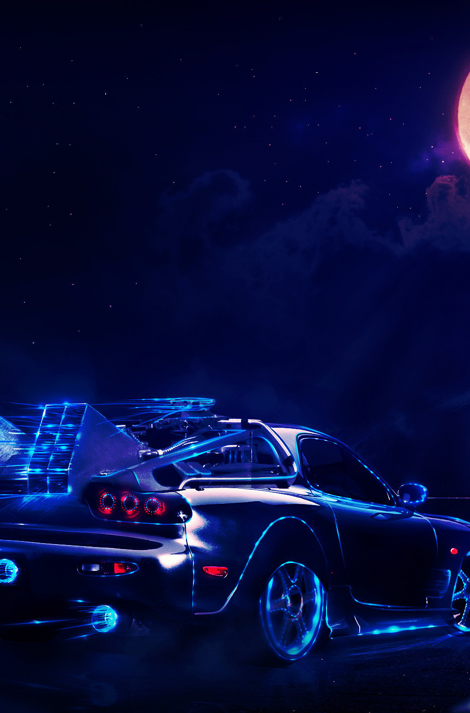 Download 950x1534 Wallpaper Mazda Rx 7 Car Dark Back To The Future Movie Art Iphone 950x1534 Hd Image Background 12