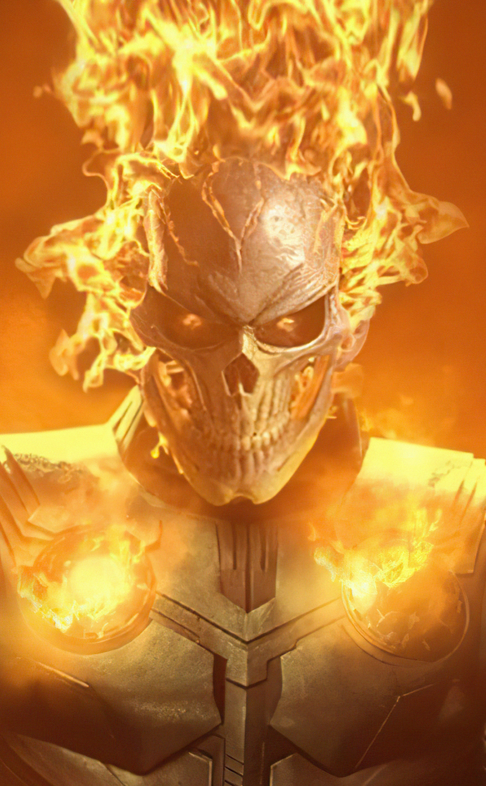 Download wallpaper 950x1534 ghost rider, fire flames, superhero, iphone,  950x1534 hd background, 26948