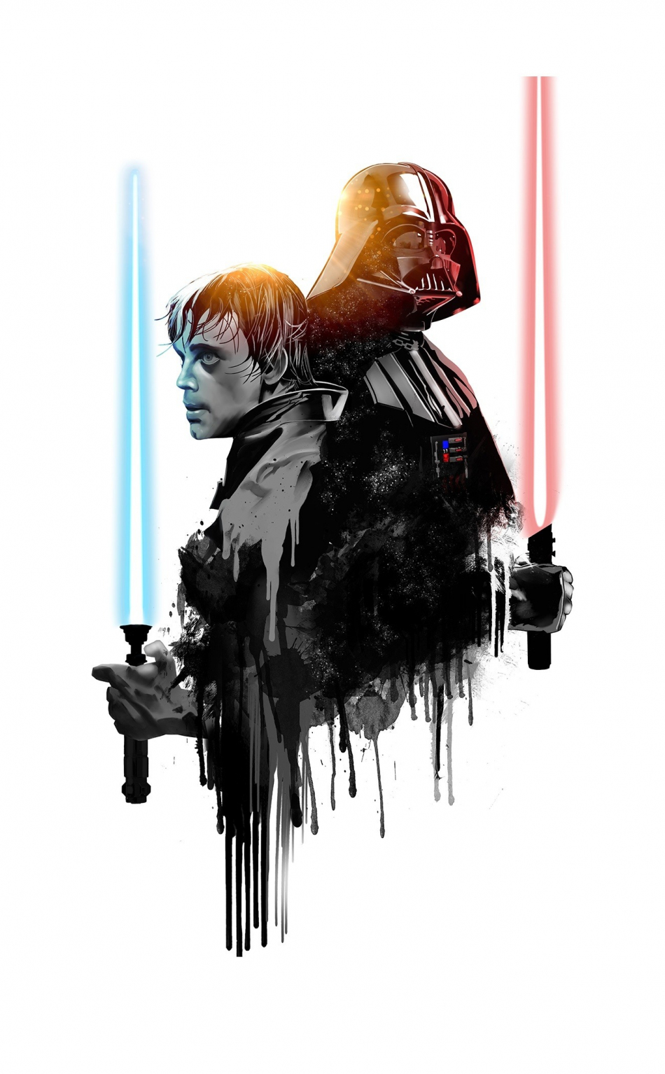 Download Darth Vader Luke Skywalker Star Wars Minimal 950x1534 Wallpaper Iphone 950x1534 Hd Image Background 3363