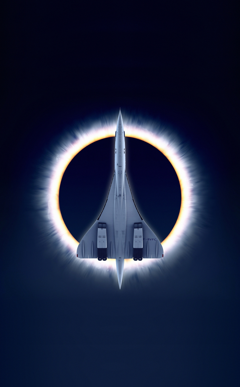 Concorde Carre, eclipse, airplane, moon, aircraft, 950x1534 wallpaper