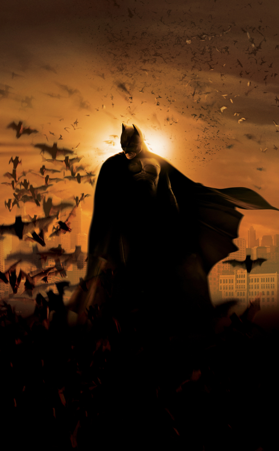 Download wallpaper 950x1534 batman begins, movie, poster, dark, iphone ...