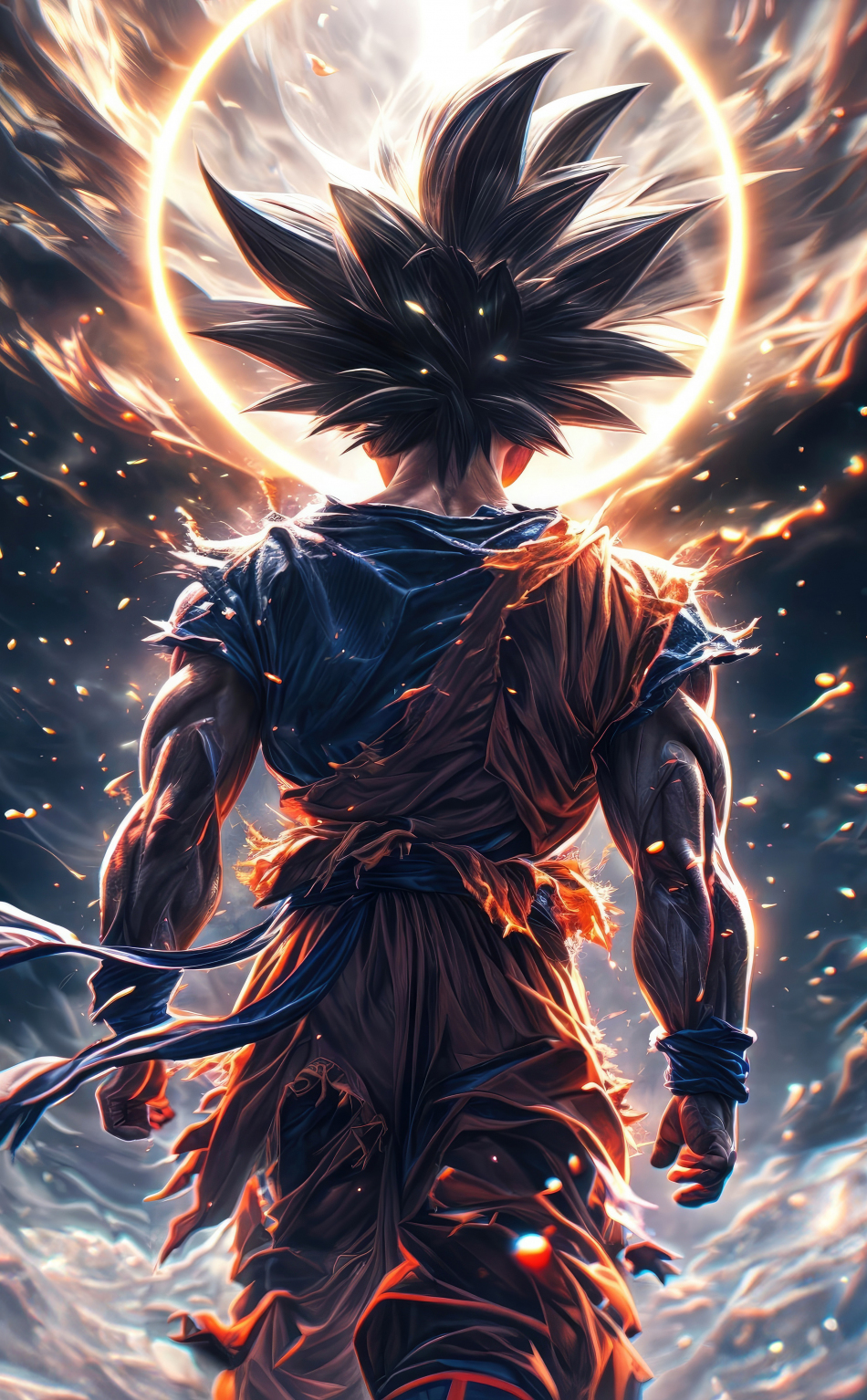 Download wallpaper 950x1534 son goku's path to power, anime, fan art ...